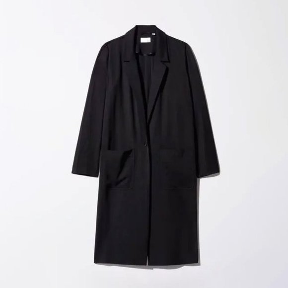 Aritzia Jackets & Blazers - Aritzia Wilfred Free Classic Long Black Jacket - Sz Small | Luxurious | Mob Wife